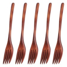 Wooden Forks, 5 Pieces Eco-Friendly Japanese Wood Salad Dinner Fork9729