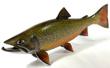 Vintage Spawning Male Brook Trout REPRODUCTION Taxidermy Wall Art Fish Mount 20"