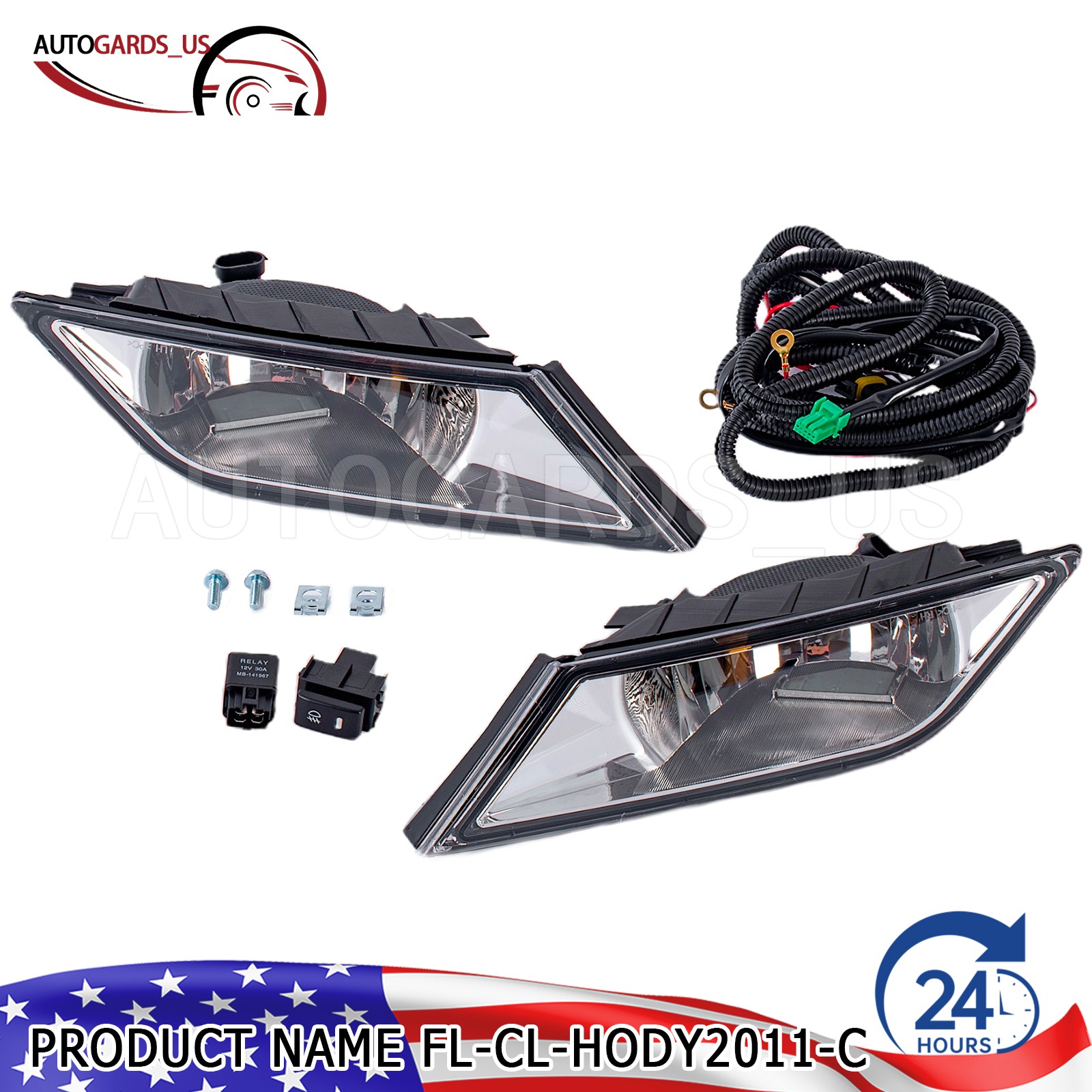 Odyssey Smoke Bumper Lights Driving Fog Lamps+Switch Pair For 2011-2013 Honda
