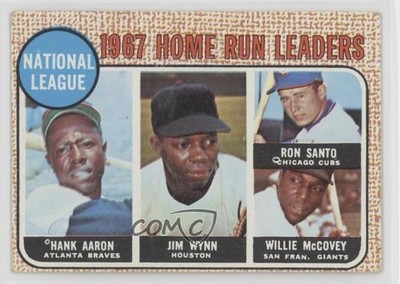 1968 Topps League Leaders Hank Aaron Jim Wynn Ron Santo Willie McCovey HOF 10j2