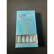 Red Aspen Dashes - Light Blue w/Glitter Accent - Mani Set - Free Shipping