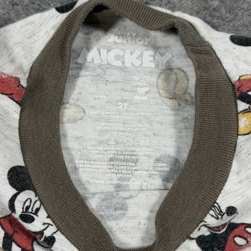 Camiseta Disney Junior Mickey Mouse Manga Corta Ajuste Bebé/Niño Pequeño Talla 2T Blanca Foto 2 de 4