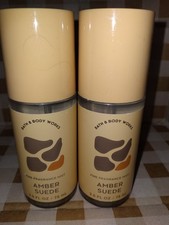 2 Amber Suede Travel Body Mist Spray. Bath Body Works. Rare