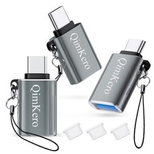 QimKero USB C to Adapter 3-Pack  USB C Male 3.0 4 Pack Dark Gray
