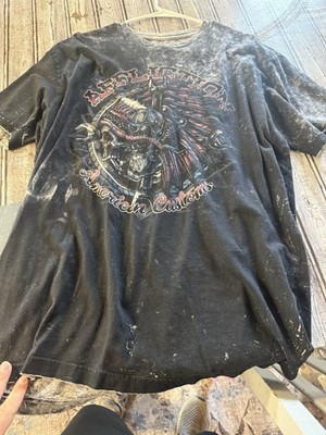 Affliction Men's XL Black Crew Neck Short Sleeve Graphic Print Skull T-Shirt