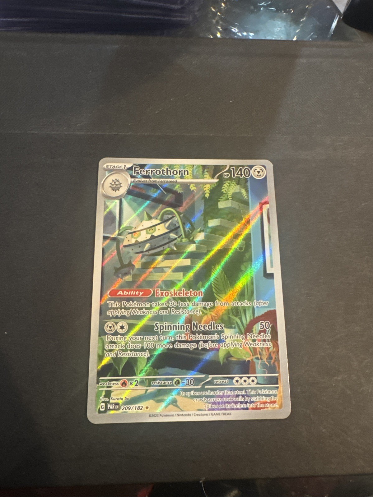 Pokémon TCG Ferrothorn Paradox Rift 209/182 Holo Illustration Rare Card