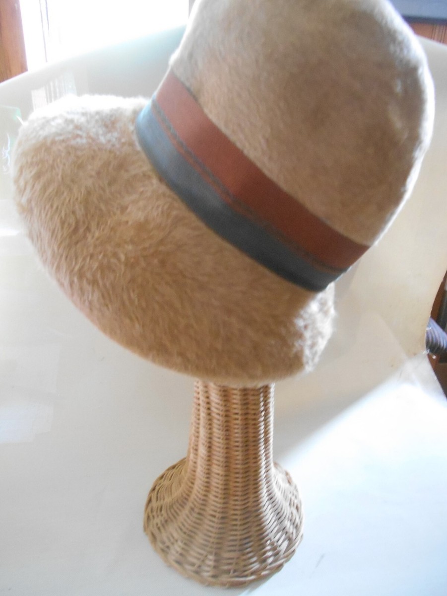 Vintage Women\'s Vis-a-vis TALL Chimney Brown Fur Felt Austria Hat with Ribbon Vis- a- vis | Accessories | Vintage Womens Visavis Tall  main image 2
