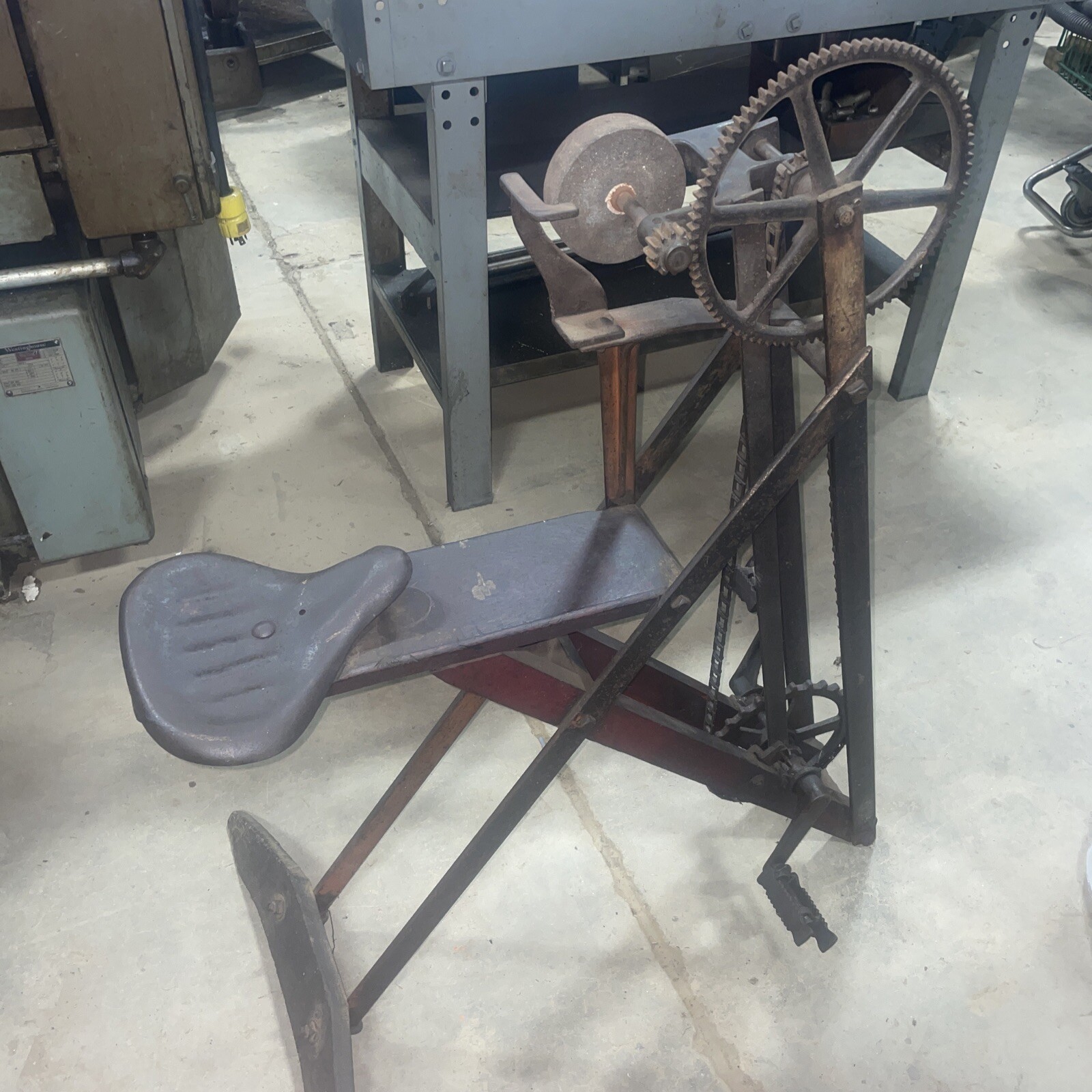 Antique Pedal Grinding Wheel Machine Chain Driven , Very NICE eBay