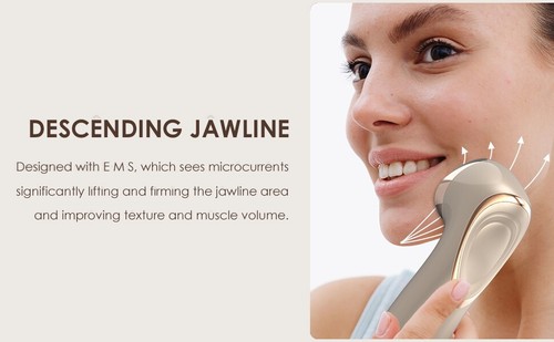 Radio Frequency Skin Tightening Face Eye Neck Anti-Aging Massager Device - Gold - 第 9/12 張圖片