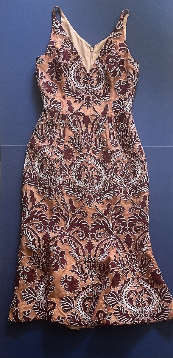 Dress the Population Isabelle Lace Mermaid Dress XS Burgundy