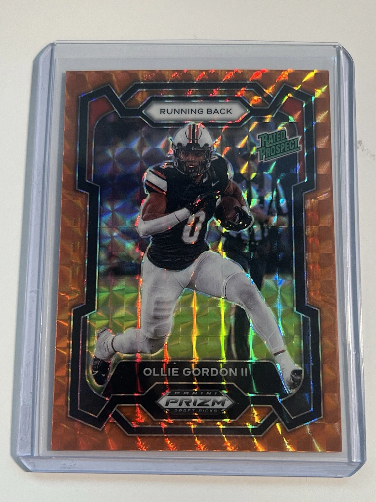 2024 Prizm Draft Picks - Ollie Gordon II - Orange Finite Rated Prospect /39