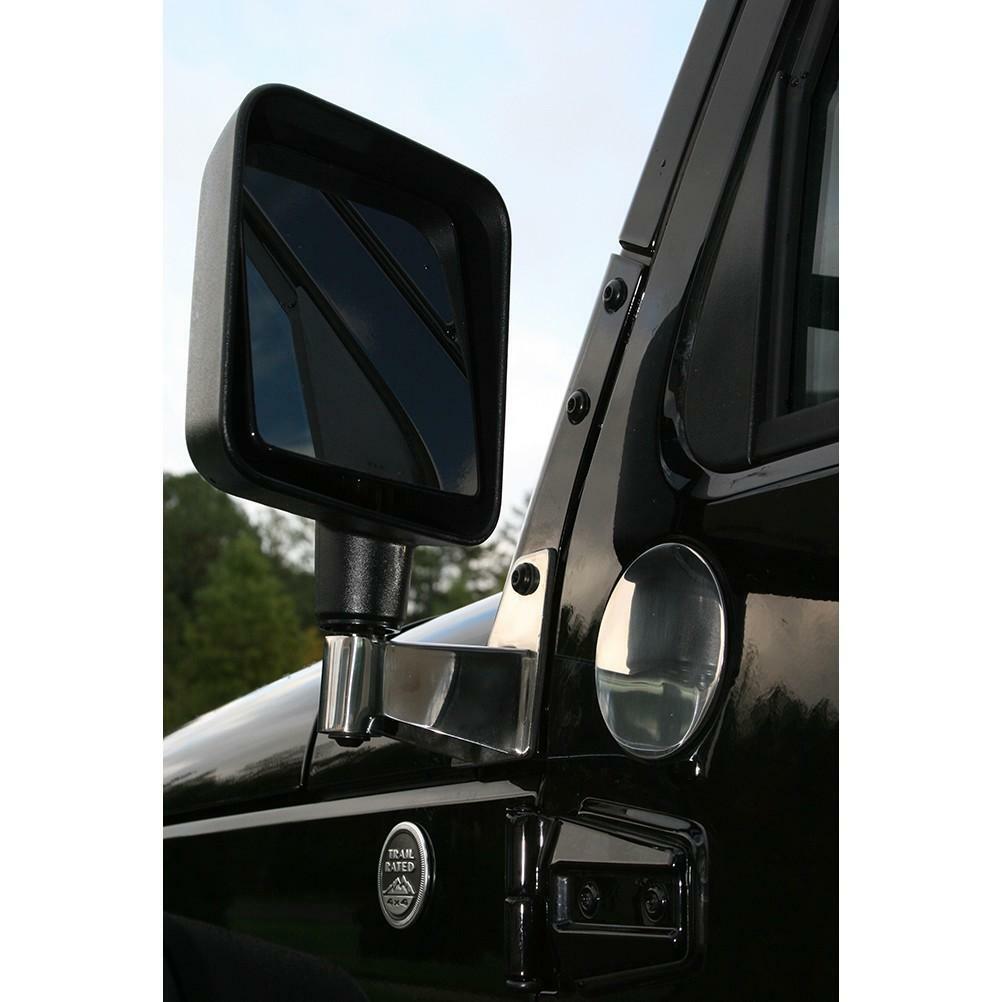 Supports de Rétroviseurs en Acier Inoxydable Haut de Gamme pour Jeep JK 07-18