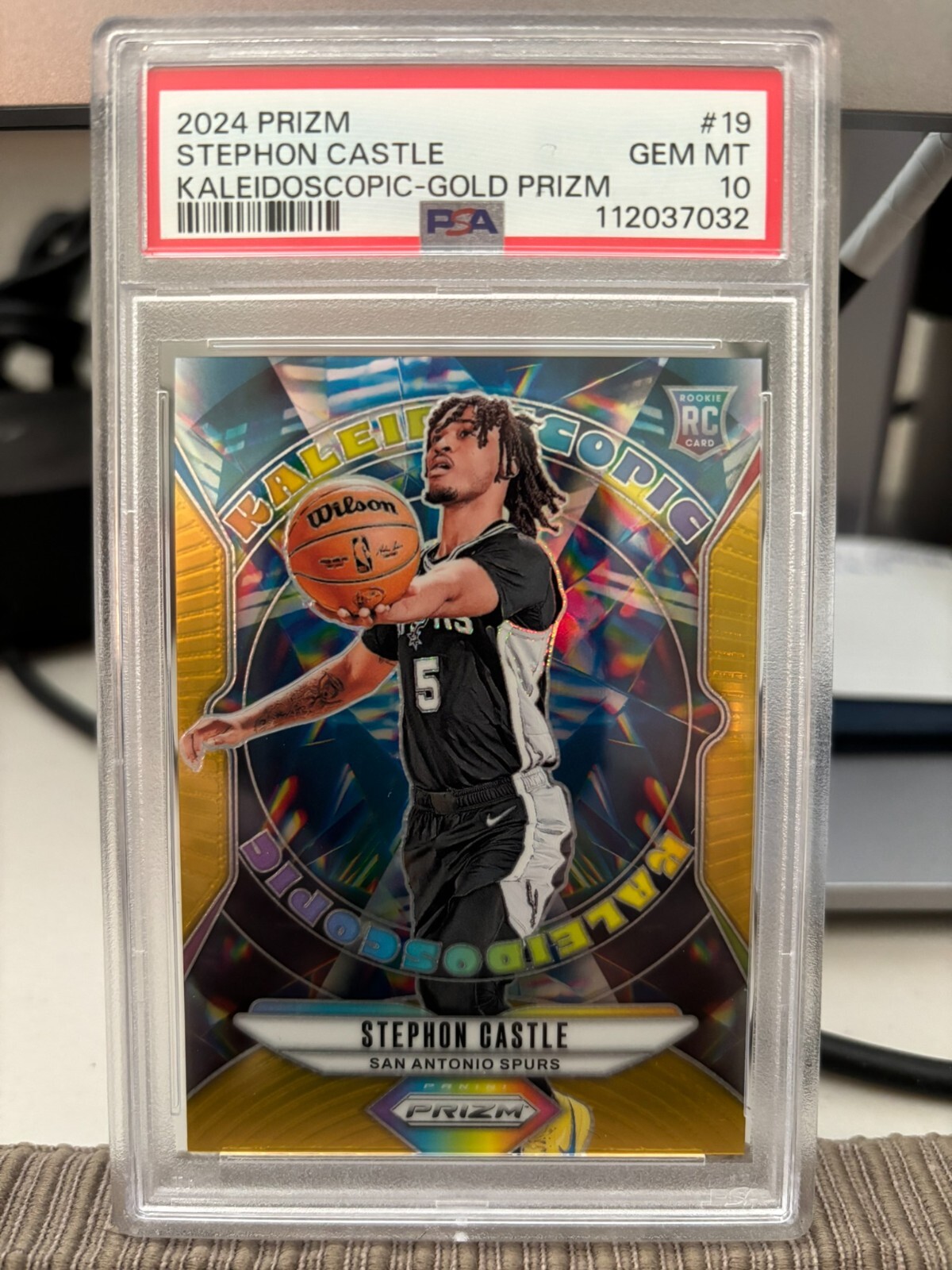 Stephon Castle 2024 Prizm Kaleidoscopic GOLD /10 PSA 10 GEM SSP CASE HIT POP 2