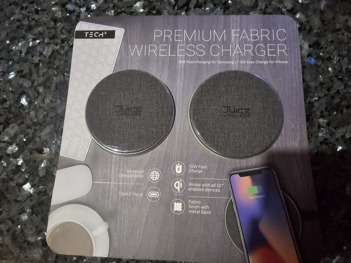 Tech Squared 2-Pack Premium Fabric Wireless Charger Fast Wireless