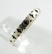 Marsala Sterling Silver Geometric Design Band Ring 925 Size 6 Weighs .9g