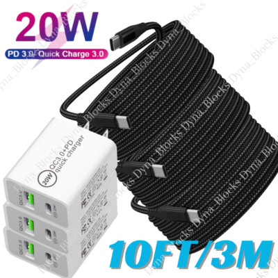 20W USB C Fast Charger PD USB C Cord Type C Power Adapter For iPhone 15 iPad Pro