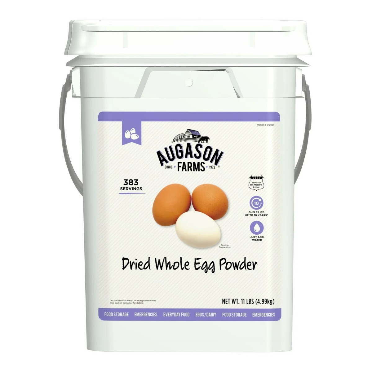 Augason Farms‎ Dried Whole Egg Powder 11lbs Pale 383 Servings in