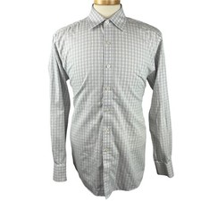 Michael Kors Button Shirt Mens 16 34/35 Large Checkered Long Sleeve
