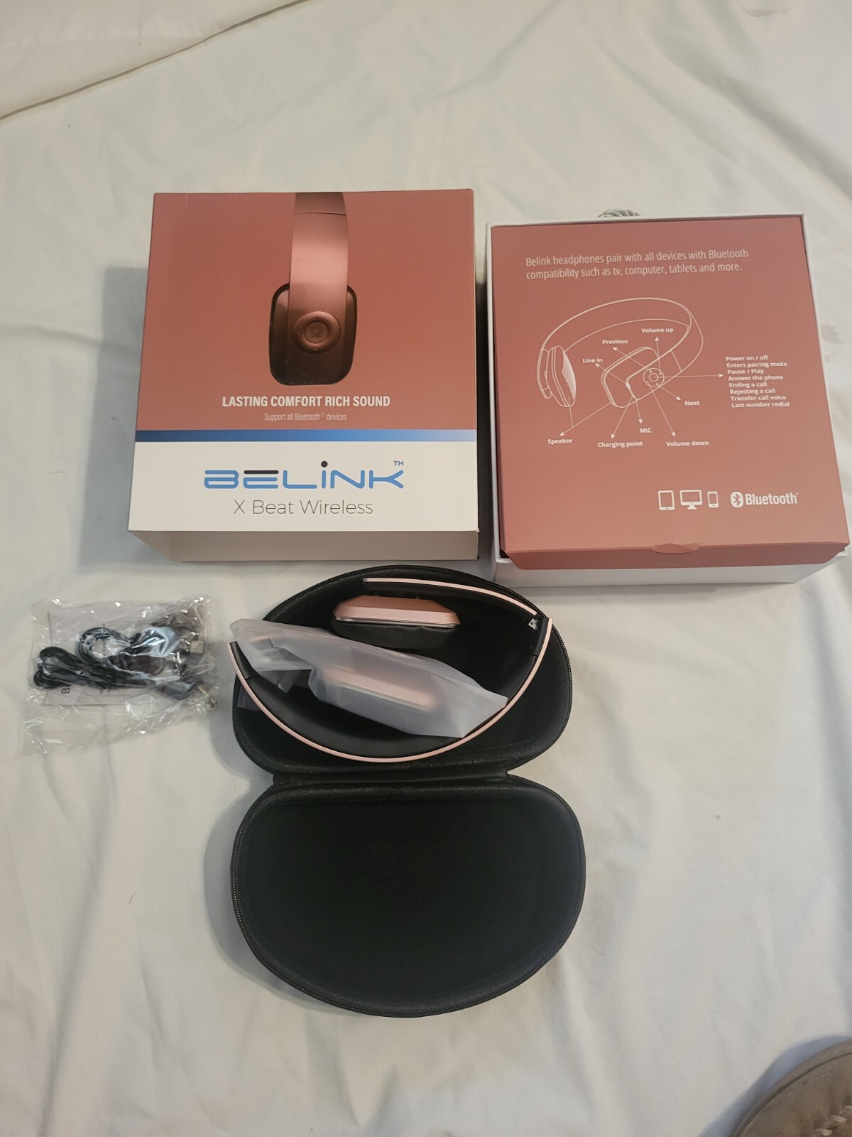 Belink X Beat Wireless Bluetooth Headband Headphones Foldable New Sealed