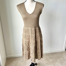 NINE WEST Cap Sleeve Knit Textured V-Neck Dress—SZ. Medium