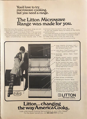 1974 Litton Micromatic Microwave Range PRINT AD Changing Way USA Cooks ...