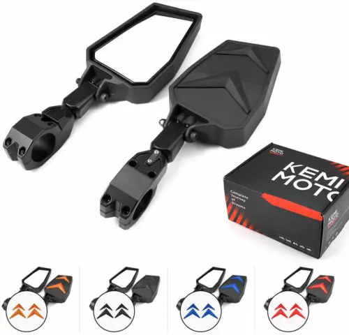 1.75''-2" UTV Side Mirrors Foldable Adjustable for Polaris RZR S 800 900 XP 1000