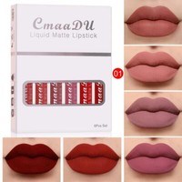 Lip Gloss set Long-Lasting Glazed Matte Beauty Liquid Lipstick Lip Makeup 6pcs