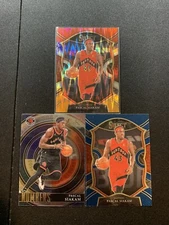 Pascal Siakam lot (3) 2021 Select flash red yellow prizm + numbers
