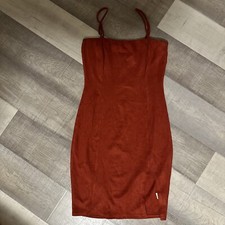 Windsor Red Faux Suede Stretchy Spaghetti Strap Mini Tube Dress Women’s Small