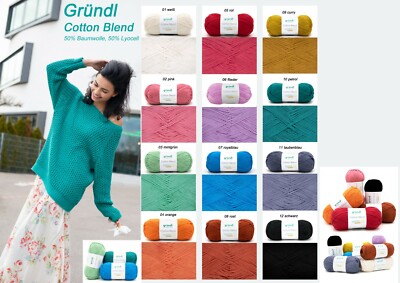 ''Gründl Cotton Blend'' 100g Baumwollgemisch, Universalgarn in vielen Farben