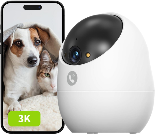 Septekon Telecamera Di Sicurezza Interna 2K WiFi, Visione Notturna E Audio Bidirezionale, Rotazione 360°, Compatibile Con Alexa