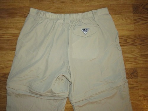 COLUMBIA mens XL (38) x30/ 7.5" PFG FISHING/ HIKING PANTS/ SHORTS convertible - Picture 8 of 10