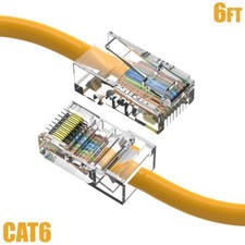 6FT Cat6 RJ45 Ethernet LAN Network UTP Non-Boot Patch Cable Copper 24AWG Yellow
