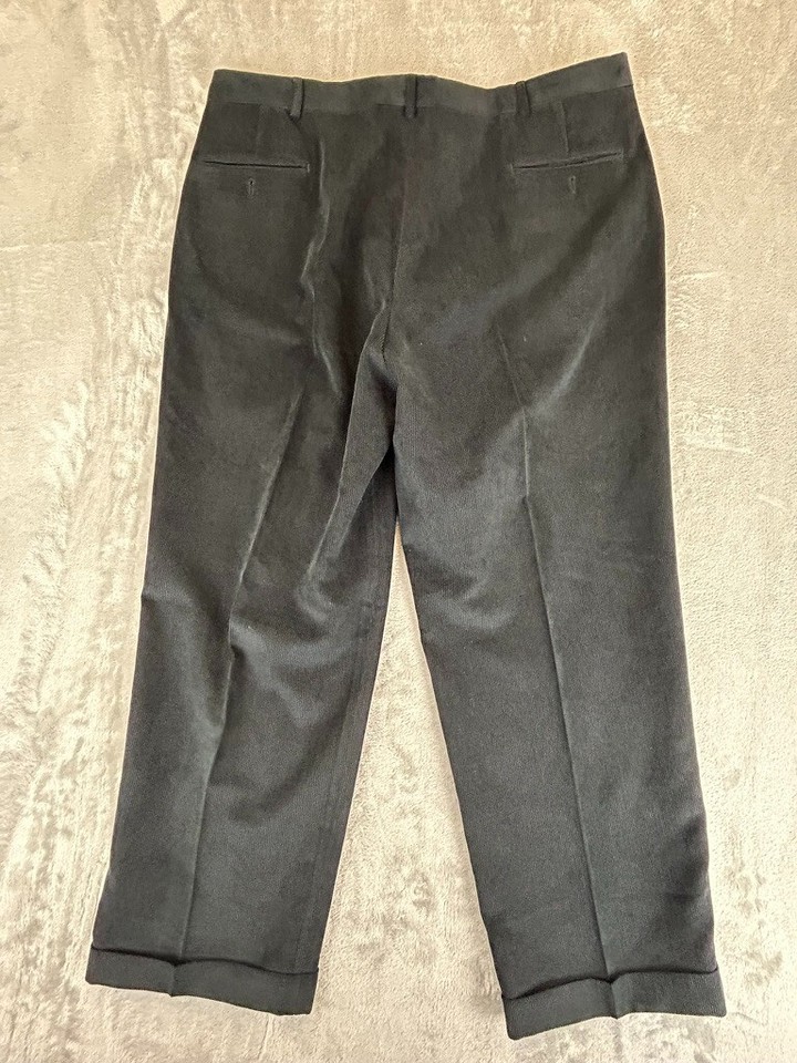 Men's Black Corduroy Dress Pants Size 42x30 Pleated eBay