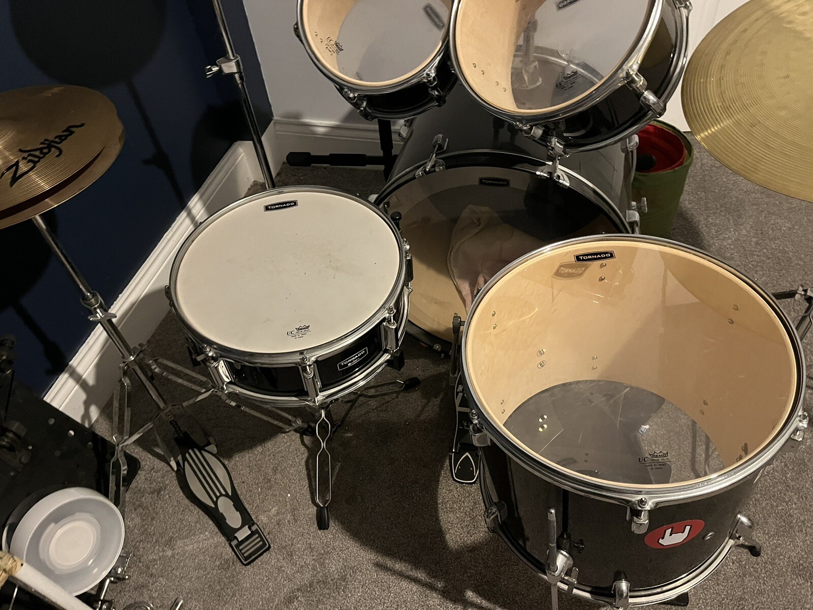 Drum Kit with Cymbals And Music Stand eBay