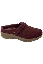 Skechers Easy Going Water Repellent Suede Clogs Darling Thing Burgundy