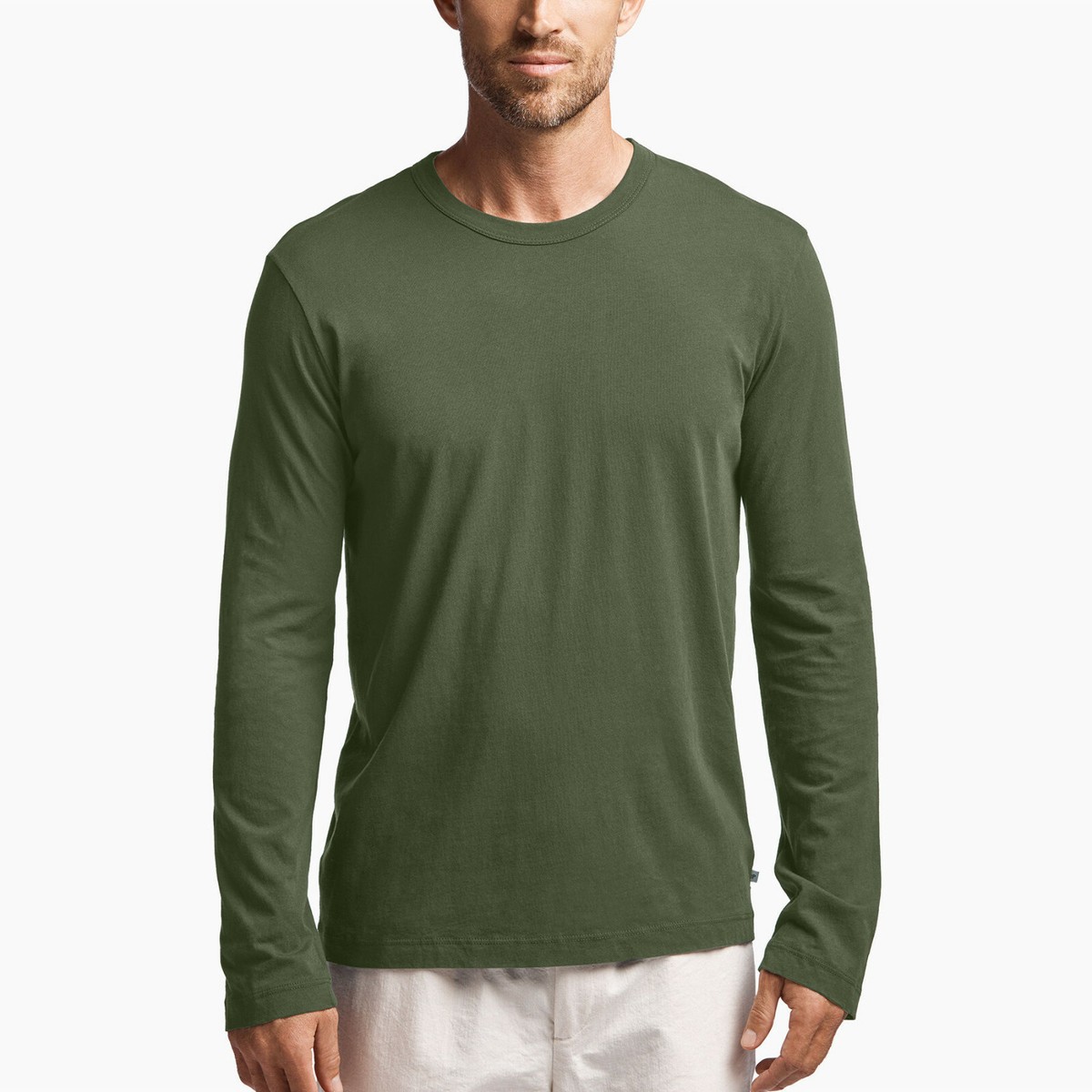 James Perse Clothing Men's new Shamrock Green Classic L/S Cotton T
