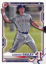 2021 Bowman Draft #BD-192 CAMERON CAULEY Texas Rangers 1st Bowman