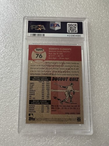 Topps Living 2018: # 76 Roberto Clemente PSA 10 GEMA como nuevo - Imagen 2 de 3