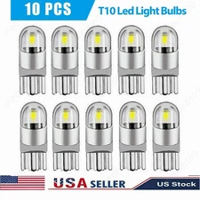 10pcs T10 194 168 W5W LED License Plate Interior Light Bulbs 6500K Canbus White
