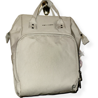 AMILLIARDI Grey Insulated Diaper Bag Backpack s-l400.jpg main image 3