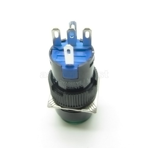 5 × Green 16mm Push Button Switch Momentary Round With DC12V LED Light NO NC - Picture 5 of 10