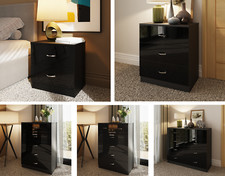 2/3/5/6/8 Drawer Modern Glossy Black Chest of Drawers/ Bedside Cabinet