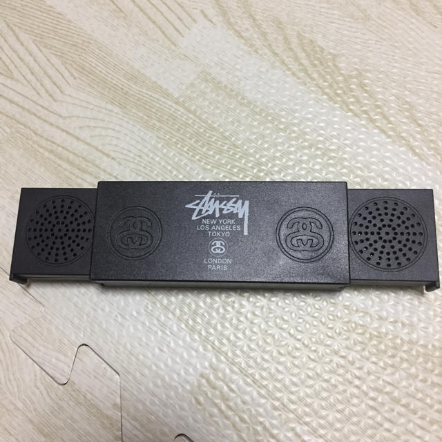 stussyコラボ BE@RBRICK SPEAKER SYSTEM STUSSY box type stereo speaker 3.5mm limited edition super