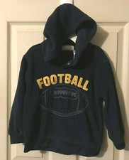 Boys Kids Headquarters Size 4 Blue Long Sleeve Hooded Football Sweatshirt Top SL