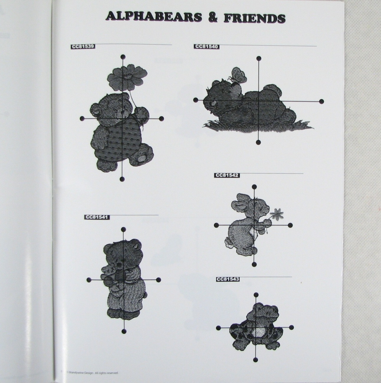 Studio Bernina Artista Oesd Alphabears & Friends # 815 Cartridge Charts EUC