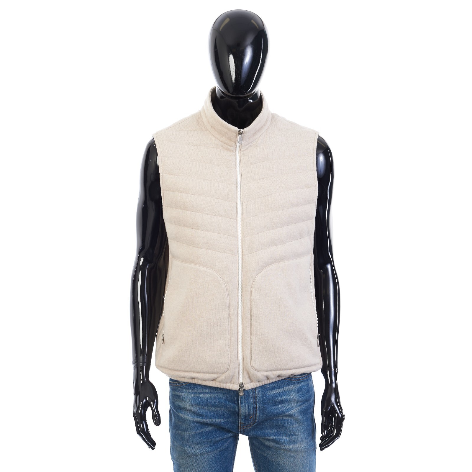 BRUNELLO CUCINELLI 3995$ Beige Cashmere Down Vest - Bodywarmer Gilet