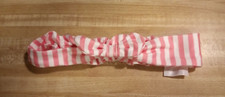 Unbranded Baby Girl Size 24 - 2 Toddler 100 Cotton Pink White Striped Headband