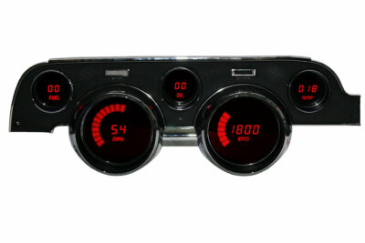 Intellitronix Red LED Digital Gauge Cluster Panel 1967-1968 Ford Mustang