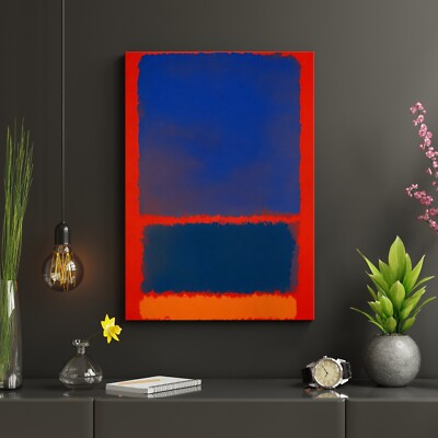 Mark Rothko Blau Orange Rot Leinwand Reproduktion, Art, Wandbild, Wandkunst